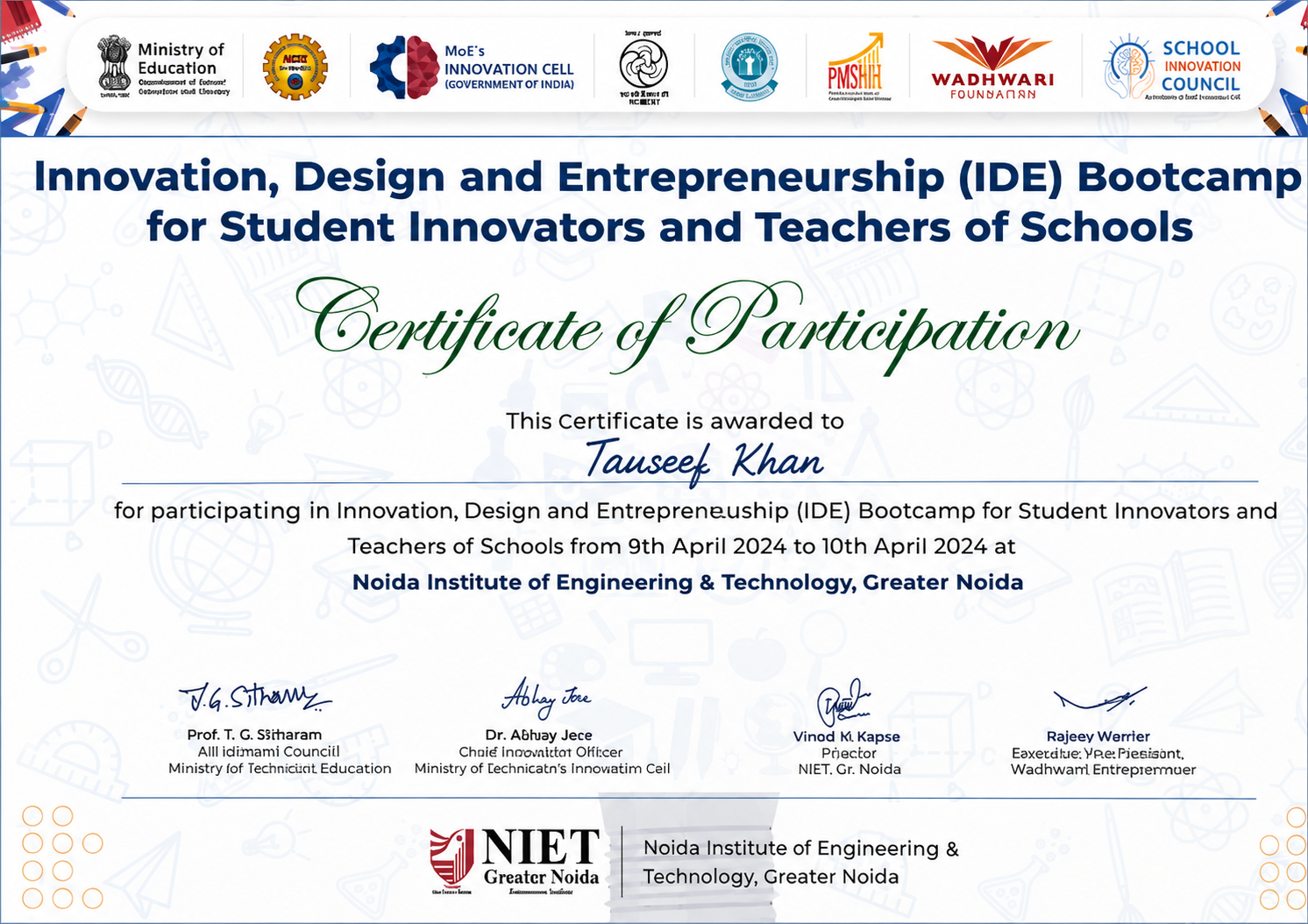 IDE Bootcamp Innovator Certificate